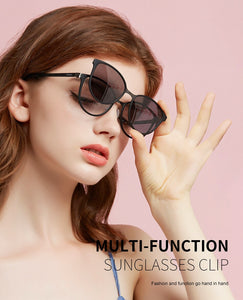clip on Cat Eye Eyewear Frames Women frame  3in1 memory core inside Polarized Magnet Clip sunglasses  women magnet frame Myopia
