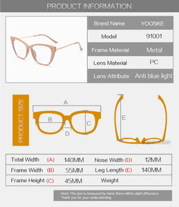 Cat Eye Glasses Frames Women Anti Blue Light Computer Eyeglasses Womens Clear Optical Spectacles Unique Frame Design