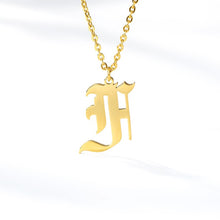 Load image into Gallery viewer, Old English Letter Initial Necklaces For Women Men Gold Silver Color Stainless Steel Chain Male Female Pendant Necklace Jewelry