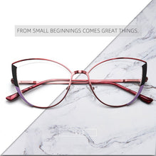 Load image into Gallery viewer, Clear Cat Eye Glasses Frame Women&#39;s Glasses Fake Prescription Round Glasses Female Myopia Eye Glasses For Beauty For PC
