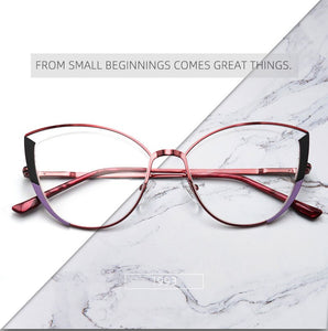 Clear Cat Eye Glasses Frame Women's Glasses Fake Prescription Round Glasses Female Myopia Eye Glasses For Beauty For PC