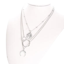 Load image into Gallery viewer, New Fashion Retro Moon World Map Circle Pendant Multilayer Gold Colodr Necklace Party Charm Jewelry Accessories For Women