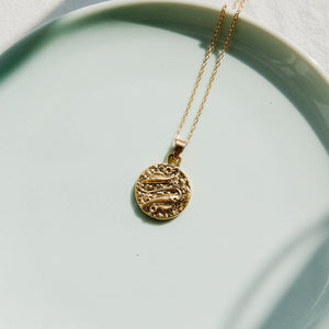 Gold Color 12 Constellation Coins Necklaces & Pendants Women Virgo Taurus Leo Short Chain Necklace Girls Gemini Celestial