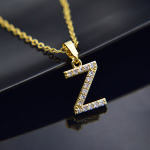 Cubic Zircon Alphabet Pendants Gold Silver Color Copper Mini A-Z Letter Pendant Necklace Shinning 26 Initial Collares Jewelry