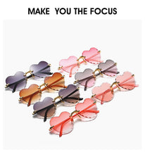 Carica l'immagine nel visualizzatore di Gallery, Ladies Heart Shaped Sunglasses metal Women Brand Designer Fashion Rimless Gradient Sun Glasses Oculos UV400