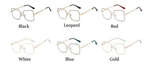 oversized square glasses frame women fashion high quality clear lens New luxury brand Metal Frame Eyeglasses Frames For Women