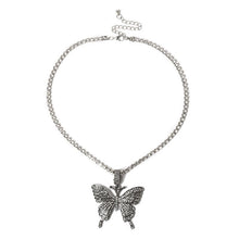 Carica l&#39;immagine nel visualizzatore di Gallery, Collana lunga con catena da tennis e farfalla per donna, moda, cristallo, grande collana con ciondolo animale hip-hop, gioielli da sposa 