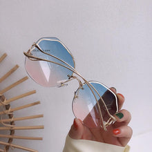 Load image into Gallery viewer, Oulylan Rimless Sunglasses Women Fashion Metal Bent leg Gradient Sun Glasses Ladies Sexy Blue Pink Eyewear Vintage Shades UV400