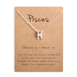Men Women 12 Horoscope Zodiac Sign Gold Pendant Necklace Aries Leo 12 Constellations Jewelry Kids Christmas Gifts 19NOV91