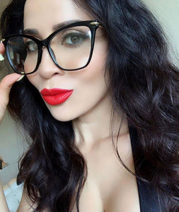 Cat Eye Glasses Frames Women Metal Goggles Transparent Glsses Frame For Female Big Frame Eyeglasses Clear Lens Eye Glasses