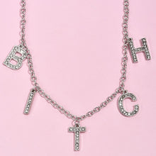 Carica l&#39;immagine nel visualizzatore di Gallery, Crystal Letter Angel Necklace Gothic Simple Silver Color Shiny Rhinestones Link Chain Pedant Necklace Choker Collar Jewelry