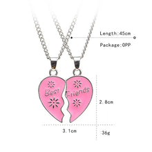 Carica l&#39;immagine nel visualizzatore di Gallery, Fashion Best Friends Honey Love Couple Pendant Necklace 2 Pcs/ Set Rainbow Broken Heart BFF Good Friends Friendship Jewelry Gift