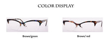 Carica l&#39;immagine nel visualizzatore di Gallery, Ladies Cat Eye Optical Glasses Frame Semi-Frame Prescription Myopia Presbyopia Spectacles Women Half Frame Acetate Eyeglasses