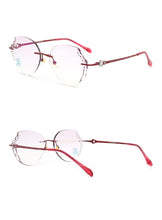 Load image into Gallery viewer, LOUISE STAR Beauty mirror titanium diamond anti-blue light carved butterfly lens flat mirror lady myopia prescription mirror