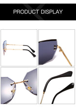 Load image into Gallery viewer, Rimless Cat Eye Sunglasses Luxury Brand Design Women Metal Sun glasses Fashion Lady Shades UV400 Eyewear oculos gafas de sol
