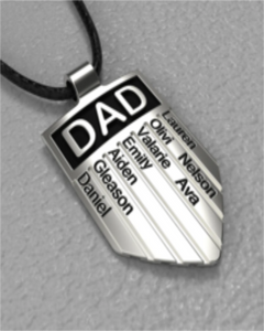 Personalized shield pendant necklace for men Dad gift choice love dad leather necklace customized stainless steel jewelry