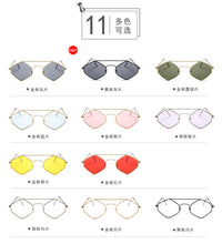Load image into Gallery viewer, Fashion Diamond Sunglasses Women Retro Metal Double Beam Wild Eyeglasses Polygonal Ocean Glasses