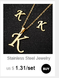 Stainless Steel Gold Color Chain Special Designed Initials Necklace A/B/C/D/E/F Custom Letter Necklace for Women