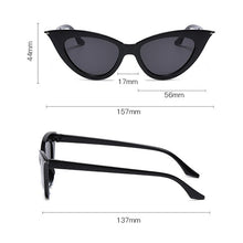 Load image into Gallery viewer, Transparent Green Cat's Eye Sunglasses For Women  Small Frame Fashion Frontier Classic  Vintage Personalized Mirror Sun Glasses