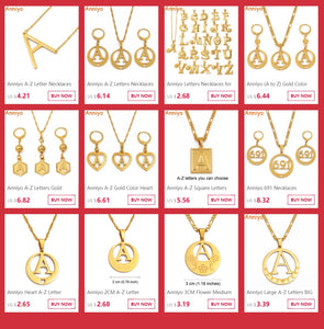 Anniyo A-Z Letters Silver Color Charm Pendant Necklaces Women Girls English Initial Alphabet Chain Jewelry Best Gifts #118621