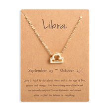 Carica l&#39;immagine nel visualizzatore di Gallery, Men Women 12 Horoscope Zodiac Sign Gold Pendant Necklace Aries Leo 12 Constellations Jewelry Kids Christmas Gifts 19NOV91
