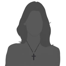 Carica l&#39;immagine nel visualizzatore di Gallery, Retro Christian Jesus Single Titanium Scripture Cross Necklace Stainless Steel Black Prayer Choker Cross Pendants For Men Colar