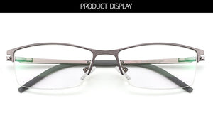 Business Men Titanium Alloy Semi Frameless Glasses Frame S6607 Classic Women Spectacles Prescription Frames With Spring Hinges