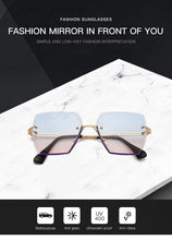 Carica l'immagine nel visualizzatore di Gallery, Occhiali da sole senza montatura di nuova moda Occhiali da sole di marca di lusso da donna Occhiali da sole quadrati in metallo UV400 Shades Eyewear Oculos Gafas de sol 