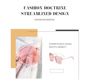 2022 Sunglasses Women Gradient Fashion Brand Designer  retro square frame Women Sunglasses UV400 Black Shades oversized oculos