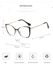Load image into Gallery viewer, QPeClou Unique Vintage Cat Eye Glasses Women  Retro Metal Cateye Eyeglasses Frames Female Clear lens Optical Oculos Gafas