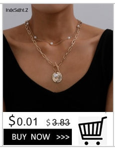 Punk Multi Layered Pearl Choker Necklace Collar Statement Virgin Mary Coin Crystal Pendant Necklace Women Jewelry