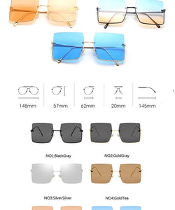 2022 Sunglasses Women Luxury Sun Glasses For Women Glasses Retro Brand Square Sunglasses Women Metal Half Frame Eyewear