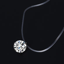 Load image into Gallery viewer, Female Transparent Fishing Line Necklace Silver Color Invisible Chain Necklace For Women Rhinestone Choker Necklace Collier