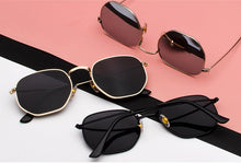 Load image into Gallery viewer, New Vintage Gold Sunglasses Men Square Metal Frame Silver Brown Black Small Sun Glasses Female Unisex Summer Style Shades