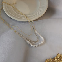 Load image into Gallery viewer, Fashion Beaded Pearl Necklace Women Cute Gold silver color Double Layer Chain Pendant Choker Korean Jewelry 2020 wholesale
