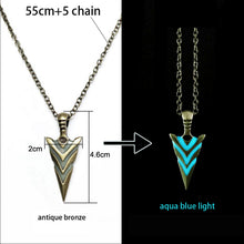 Load image into Gallery viewer, Luminous Glowing Arrow Pendant Necklace Knight Spear Necklace Glow In The Dark Pike Necklace for Women Men Halloween Gift