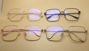 Big Frame Glasses Female Oversized Square Eyeglasses Gold Spectacles Frame Clear Lens Eyewear Optical Myopia Nerd Glasses