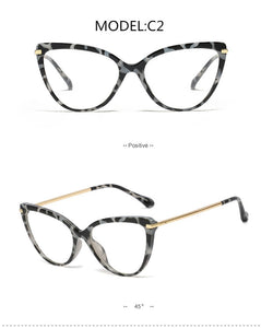 Blue Light Blocking Glasses Women Computer Glass High Quality Transparent Cat Eye Eyeglasses Frame Men Optical Glasse Frame