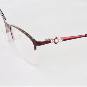 Optical Glasses Spectacle Frame Women Metal Half Frame Reading Glasses Customzied Lense Myopia Eyeglasses Prescription Glasses