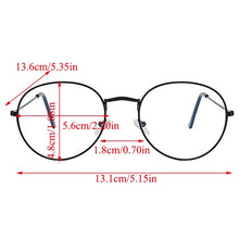 Load image into Gallery viewer, Flat Mirror Metal Eyewear Women Girls Solid Color Decorative Glasses Metal Round Spectacle Frame Fashion Retro Glasses Frame