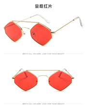 Load image into Gallery viewer, Fashion Diamond Sunglasses Women Retro Metal Double Beam Wild Eyeglasses Polygonal Ocean Glasses
