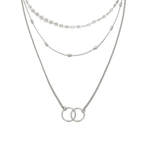2020 Collier New Necklace Multi-layer Moon Stainless Steel Disc Tassel Pendant Female Necklace Jewelry Collar