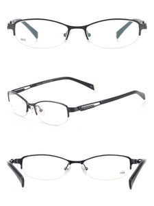 Women Fashion Glasses Metal Half Rim Oval Eyeglass Frame For Prescription Lenses Myopia Reading Multifocal