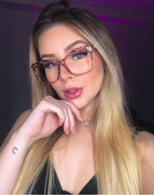 Load image into Gallery viewer, anti blue light glasses Transparent Square Optical computer glasses women Brand blue light  Big frame Clear Cat eye women&#39;s