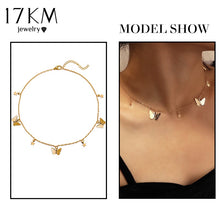 Load image into Gallery viewer, New Butterfly Pendant Necklaces For Women Fashion Moon Charm Gold Multilayer Choker Necklace 2020 Bohemian Jewelry