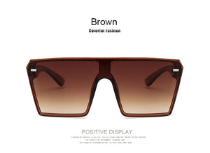 2022 Fashion Oversized Square Sunglasses Retro Gradient Big Frame Sun Glasses For  Women One Piece Gafas Shade Mirror Clear Lens