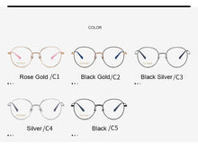 Load image into Gallery viewer, Pure Titanium Frame Glasses Full Rim Eye Glasses Women Style Spring Hinges Round Spectacles and Nearsighted Eyewear