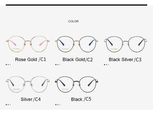Pure Titanium Frame Glasses Full Rim Eye Glasses Women Style Spring Hinges Round Spectacles and Nearsighted Eyewear