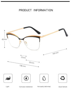 2022 Fashion Square Anti-blue Glasses Frame Women Vintage Metal Optical Transparent Eyeglasses Female No Degree Oculos Feminino