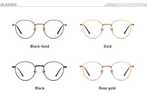 Anti Blue Light Glasses Women Titanium Frame Round Clear Computer Glasses Photochormic Optical Eyeglasses  New BF1820